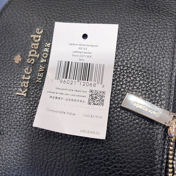 Kate Spade Leila Pebbled Leather Medium Dome Backpack
Black - Picture 12 of 15